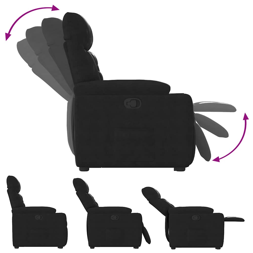Løftestol Mikrofiberstof Sort