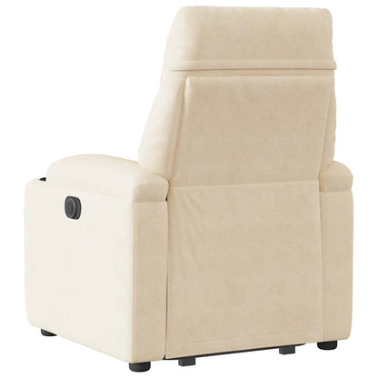 Massagestol Med Løftefunktion Mikrofiberstof Beige