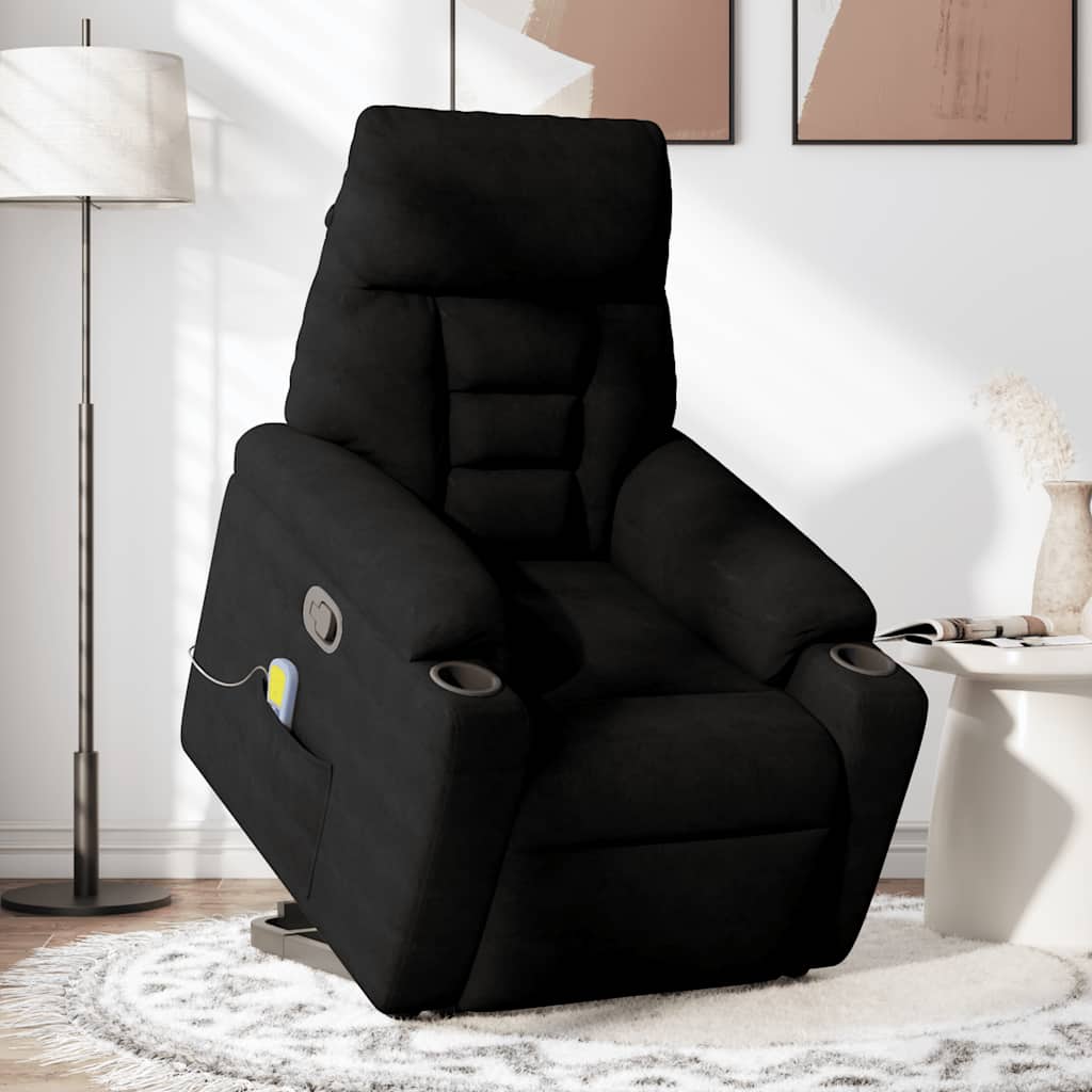 Løftestol Mikrofiberstof Sort