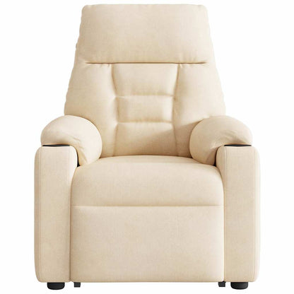 Massagestol Med Løftefunktion Mikrofiberstof Beige