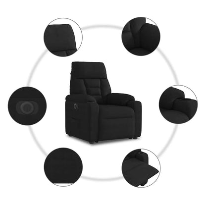 Løftestol Mikrofiberstof Sort