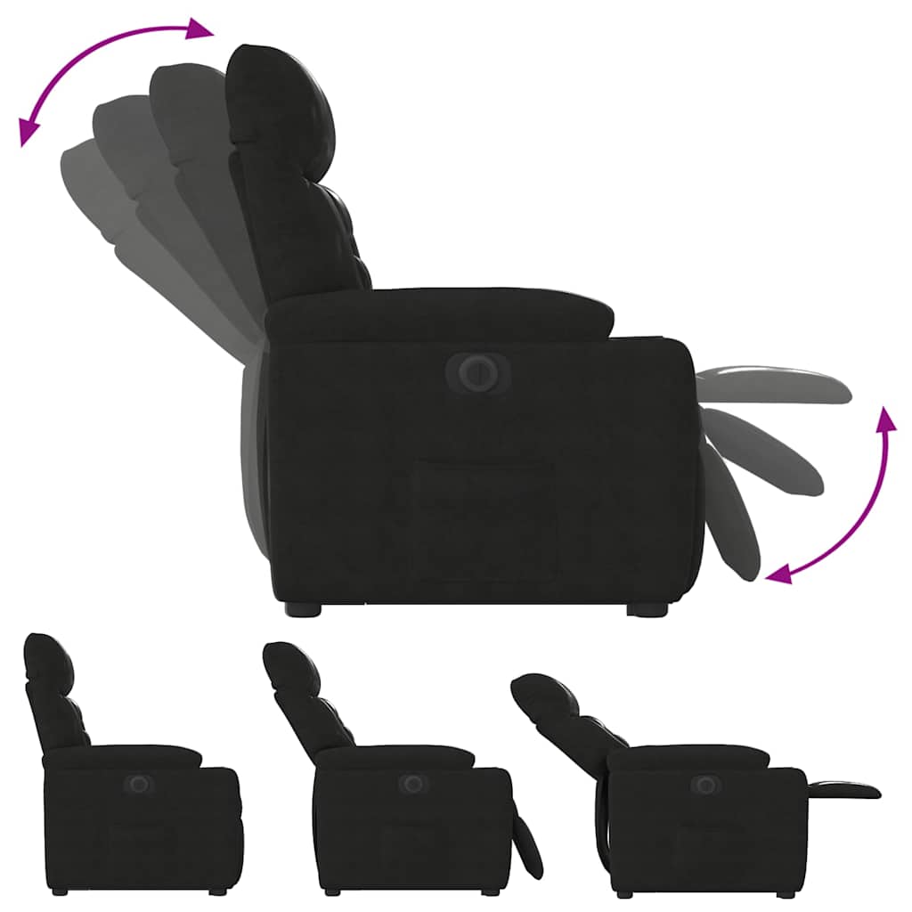 Løftestol Mikrofiberstof Sort