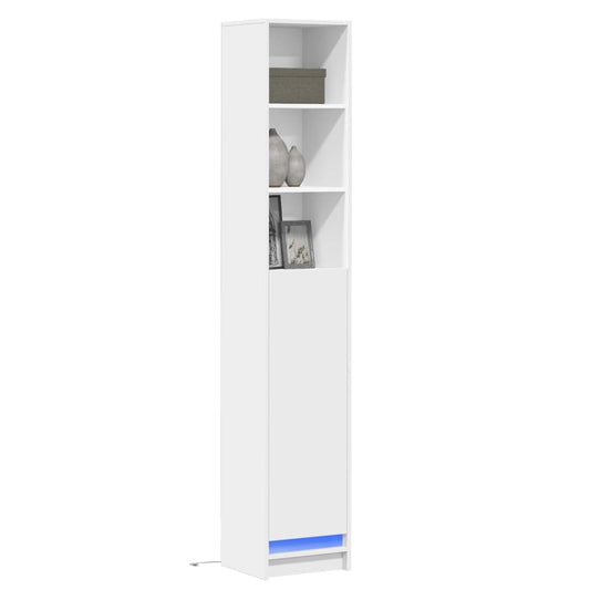 Reol Med Led-Lys 36X32,5X200 Cm Konstrueret Træ