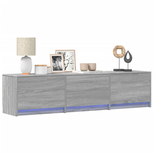 Tv-Bord M. Led-Lys 165X34X40 Cm Konstrueret Træ