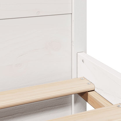 Sengeramme med Sengegavl 75x190 Cm Massivt Fyrretræ Hvid - billede 10