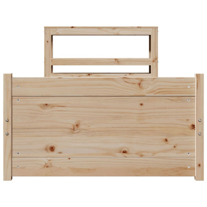 Sengeramme med Sengegavl 90x190 Cm Massivt Fyrretræ - billede 4
