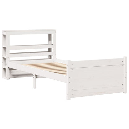 Sengeramme Med Hovedgærde Uden Madras Hvid 90x200 Cm - Billede 3