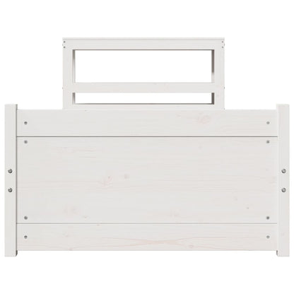 Sengeramme Med Hovedgærde Uden Madras Hvid 90x200 Cm - Billede 4