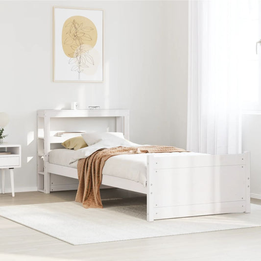 Sengeramme Med Hovedgærde Uden Madras Hvid 90x200 Cm - Hovedbillede