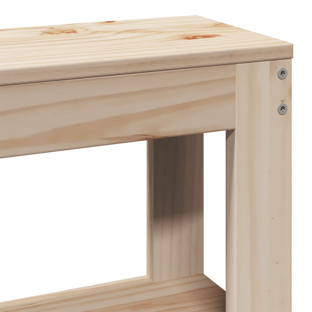 Sengeramme med Sengegavl 120x190 Cm Massivt Fyrretræ - billede 9