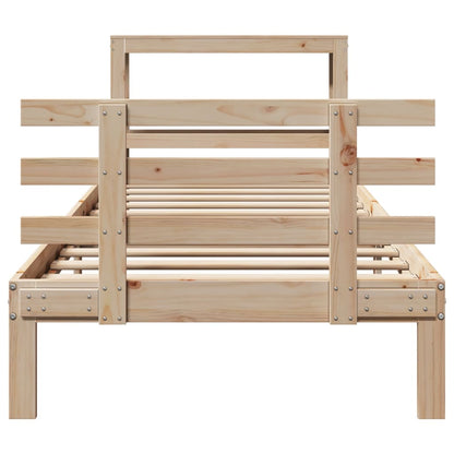 Sengeramme Med Sengegavl 100x200 Cm Massivt Fyrretræ - Billede 4