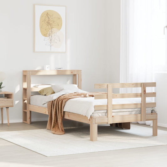 Sengeramme Med Sengegavl 100x200 Cm Massivt Fyrretræ - Hovedbillede
