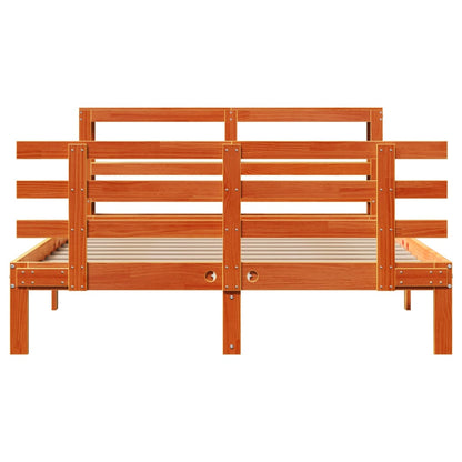 Sengeramme Med Sengegavl 120x190 Cm Massivt Fyrretræ Gyldenbrun - Billede 5