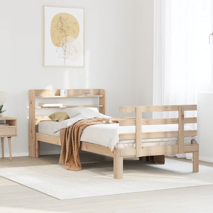 Sengeramme Med Sengegavl 75x190 Cm Massivt Fyrretræ - Billede 3