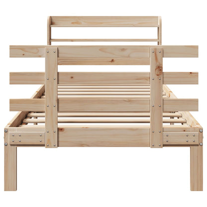 Sengeramme Med Sengegavl 75x190 Cm Massivt Fyrretræ - Billede 4
