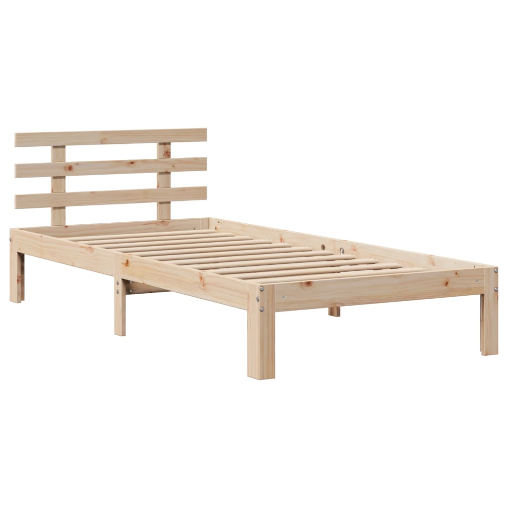 Sengeramme Med Sengegavl 75x190 Cm Massivt Fyrretræ - Billede 5