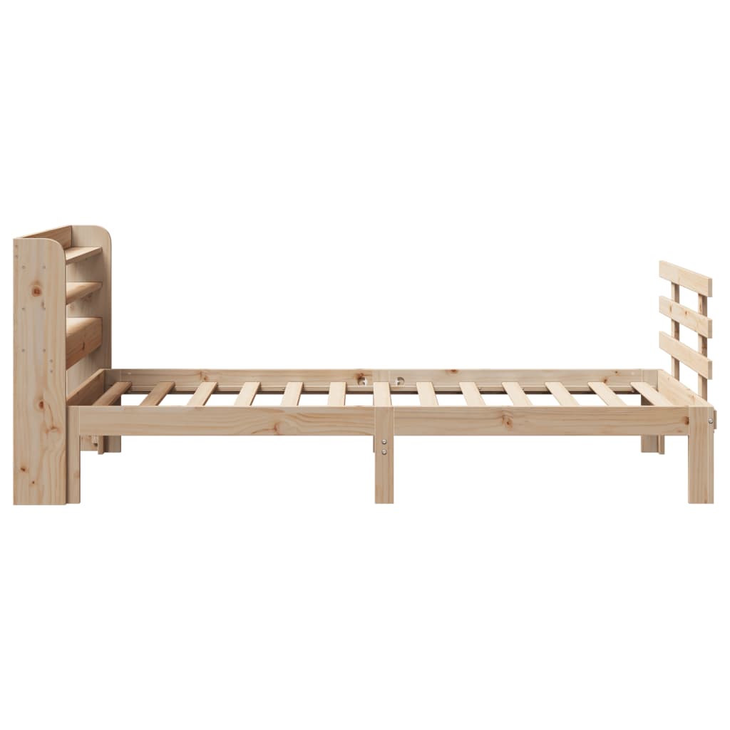 Sengeramme Med Sengegavl 75x190 Cm Massivt Fyrretræ - Billede 7