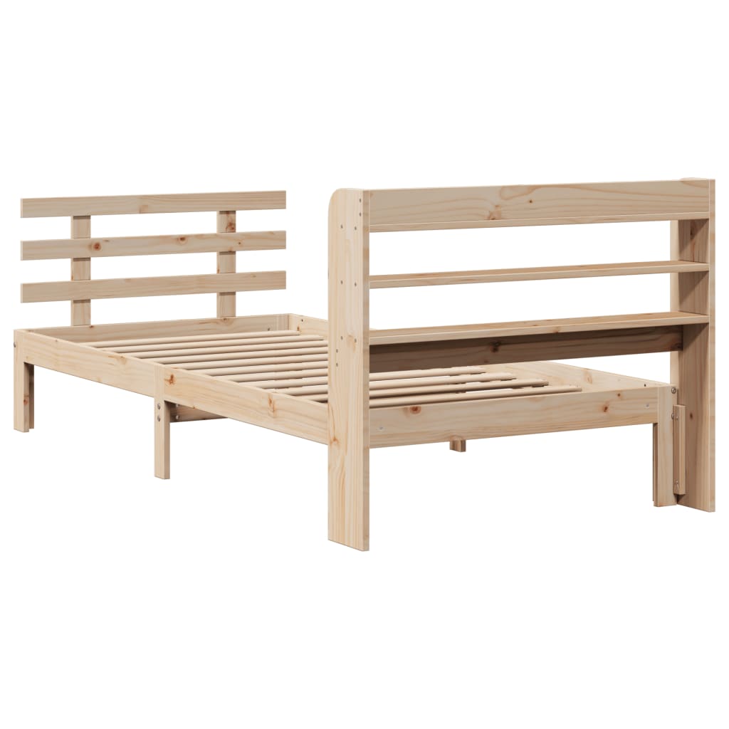 Sengeramme Med Sengegavl 75x190 Cm Massivt Fyrretræ - Billede 8