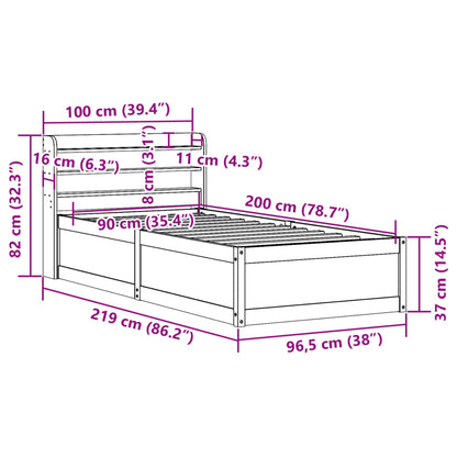 Sengeramme Med Sengegavl Massivt Fyrretræ