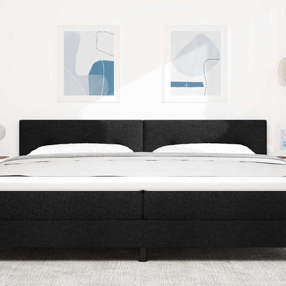 Led Sengegavl Med Led -strimmellys Sort 200 Cm Stof - Billede 4