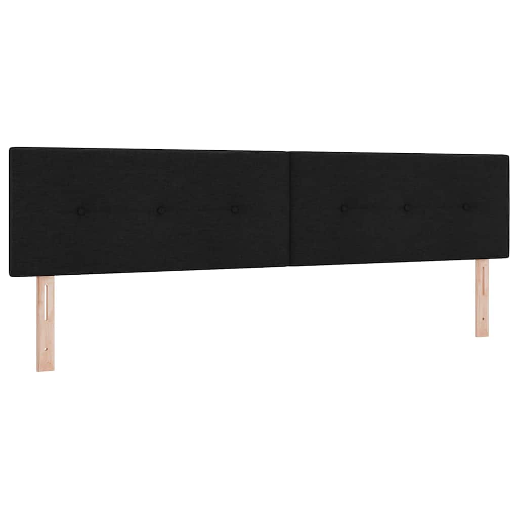 Led Sengegavl Med Led -strimmellys Sort 200 Cm Stof - Billede 2