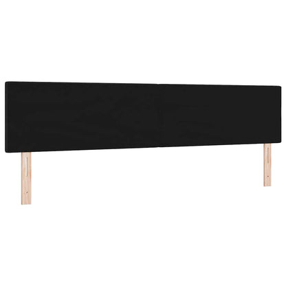 Led Sengegavl Med Led -strimmellys Sort 200 Cm Stof - Billede 8