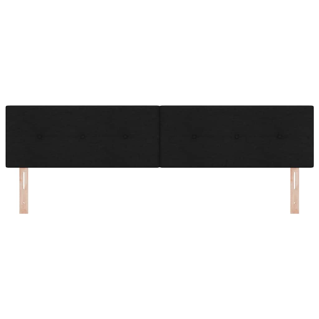 Led Sengegavl Med Led -strimmellys Sort 200 Cm Stof - Billede 6
