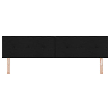 Led Sengegavl Med Led -strimmellys Sort 200 Cm Stof - Billede 6