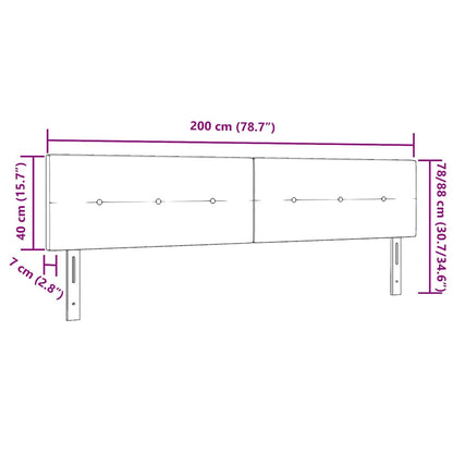 Led Sengegavl Med Led -strimmellys Sort 200 Cm Stof - Billede 11