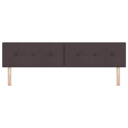 Led Sengegavl Med Led -strimmellys Mørkebrun 200 Cm Stof - Billede 6