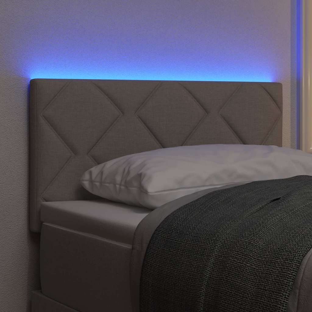 Hovedgærde Med Led -strimmellys Indstillelig Gråbrun 80 Cm Stof - Billede 5