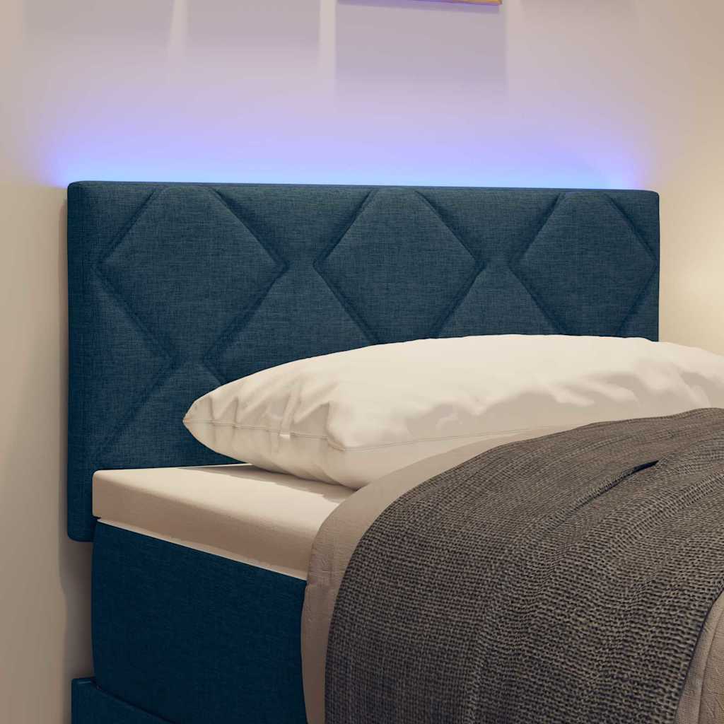 Hovedgærde Med Led -strimmellys Med Hovedgærde Blå 180 Cm Stof - Billede 5