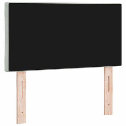 Led-sengegavl Med Led -strimmellys Lysegrå 80 Cm Fløjl - Billede 8