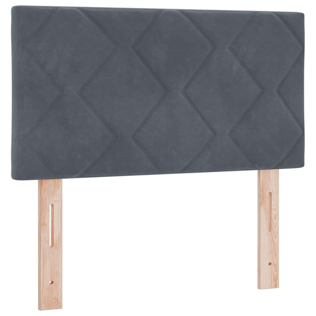 Led-sengegavl Med Led -strimmellys Mørkegrå 80 Cm Fløjl - Billede 2