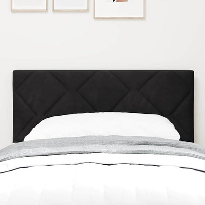 Led-sengegavl Med Led -strimmellys Geometrisk Sort 80 Cm Fløjl - Billede 4