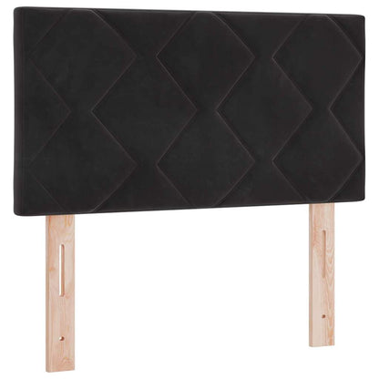 Led-sengegavl Med Led -strimmellys Geometrisk Sort 80 Cm Fløjl - Billede 2