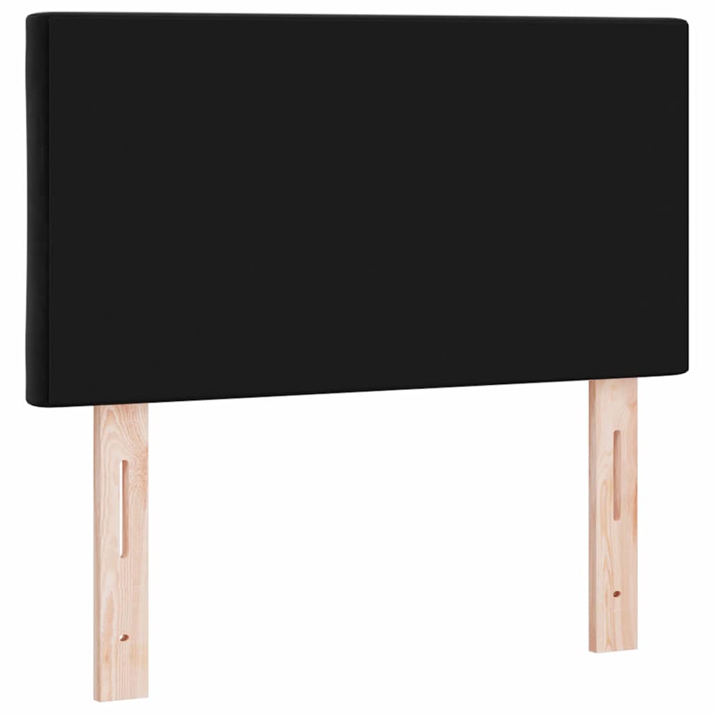 Led-sengegavl Med Led -strimmellys Geometrisk Sort 80 Cm Fløjl - Billede 8