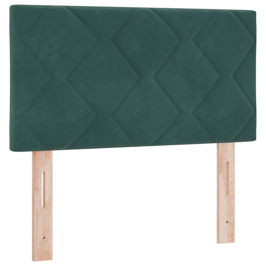Led-sengegavl Med Led -strimmellys Mørkegrøn 80 Cm Fløjl - Billede 2