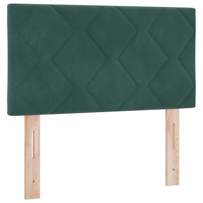 Led-sengegavl Med Led -strimmellys Mørkegrøn 80 Cm Fløjl - Billede 2