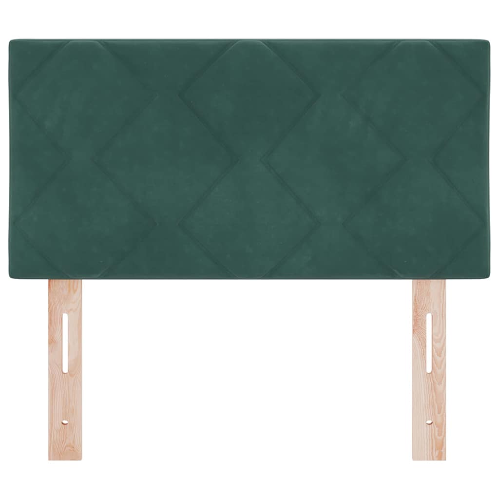 Led-sengegavl Med Led -strimmellys Mørkegrøn 80 Cm Fløjl - Billede 6