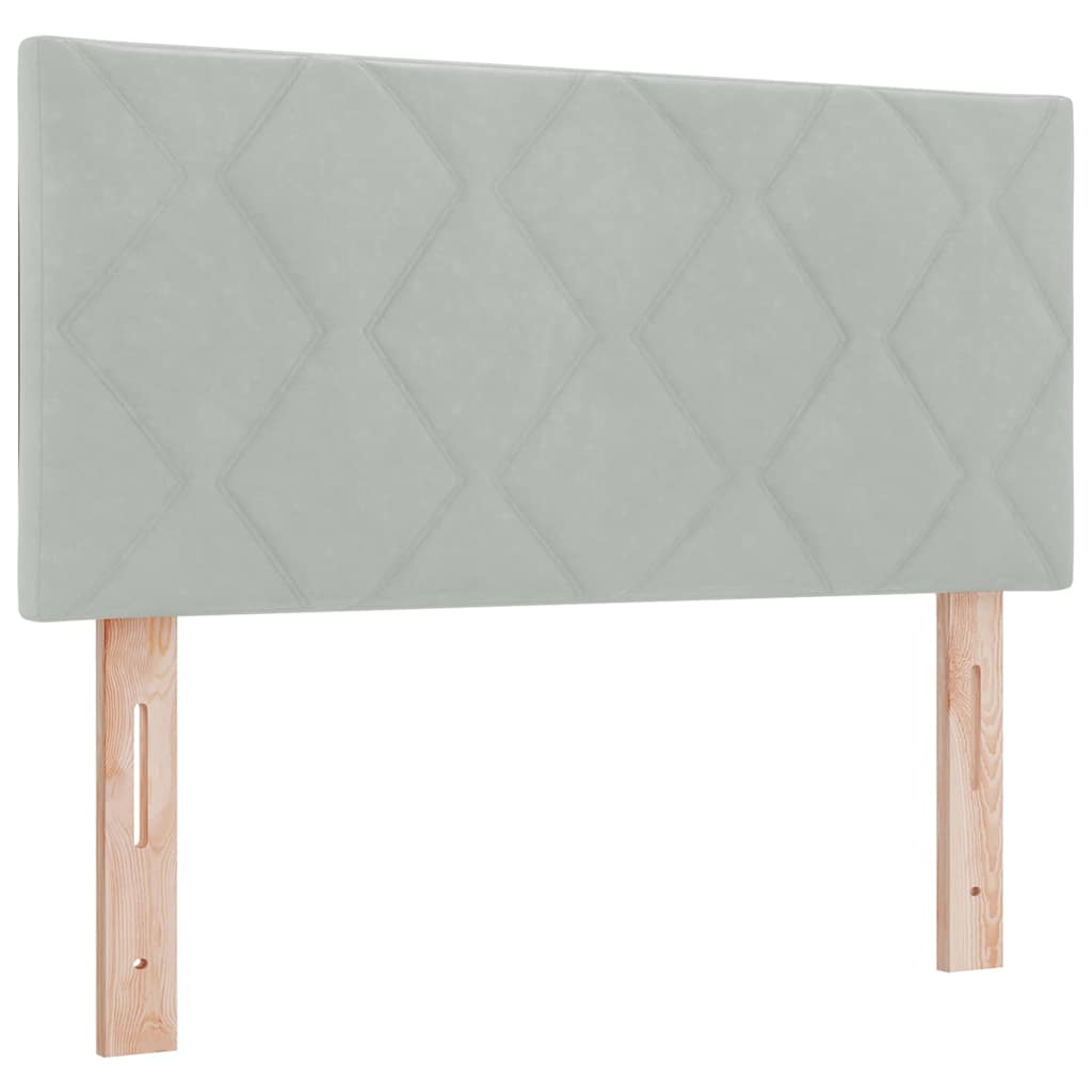 Led-sengegavl Med Led -strimmellys Manuel Lysegrå 90 Cm Fløjl - Billede 2