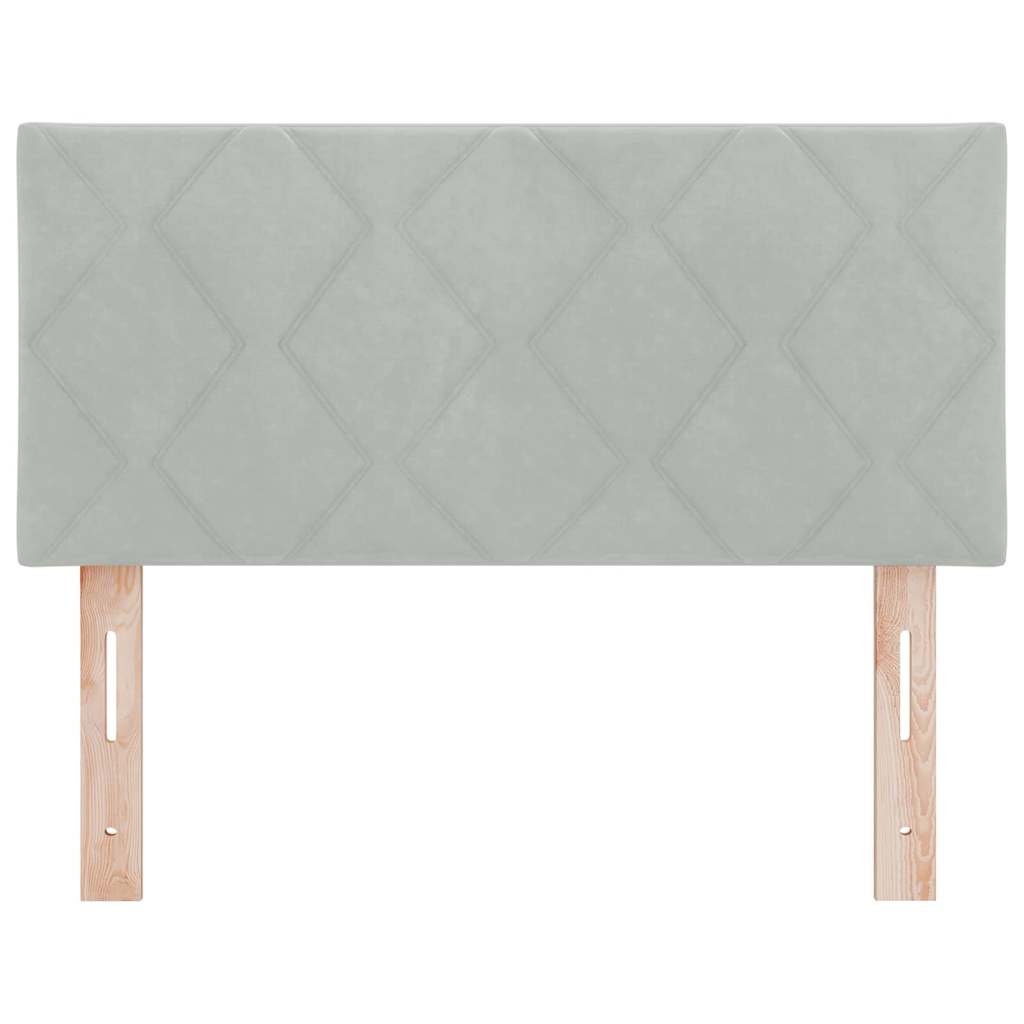 Led-sengegavl Med Led -strimmellys Manuel Lysegrå 90 Cm Fløjl - Billede 5