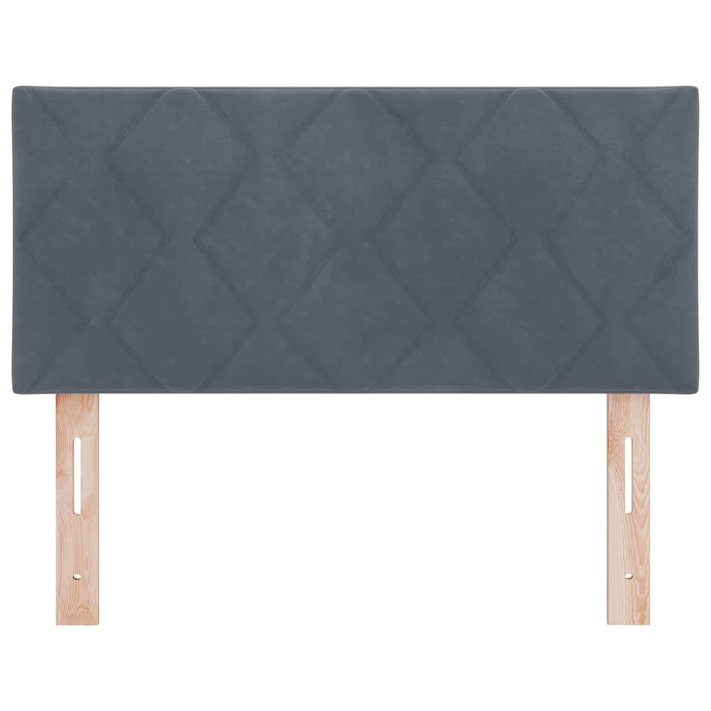 Led-sengegavl Med Led -strimmellys Manuel Mørkegrå 90 Cm Fløjl - Billede 5