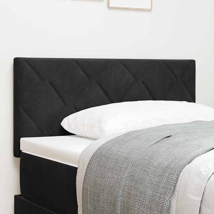 Led-sengegavl Med Led -strimmellys Geometric Sort 90 Cm Fløjl - Hovedbillede