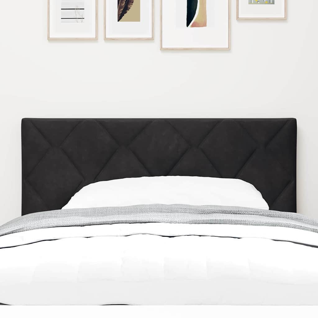 Led-sengegavl Med Led -strimmellys Geometric Sort 90 Cm Fløjl - Billede 4