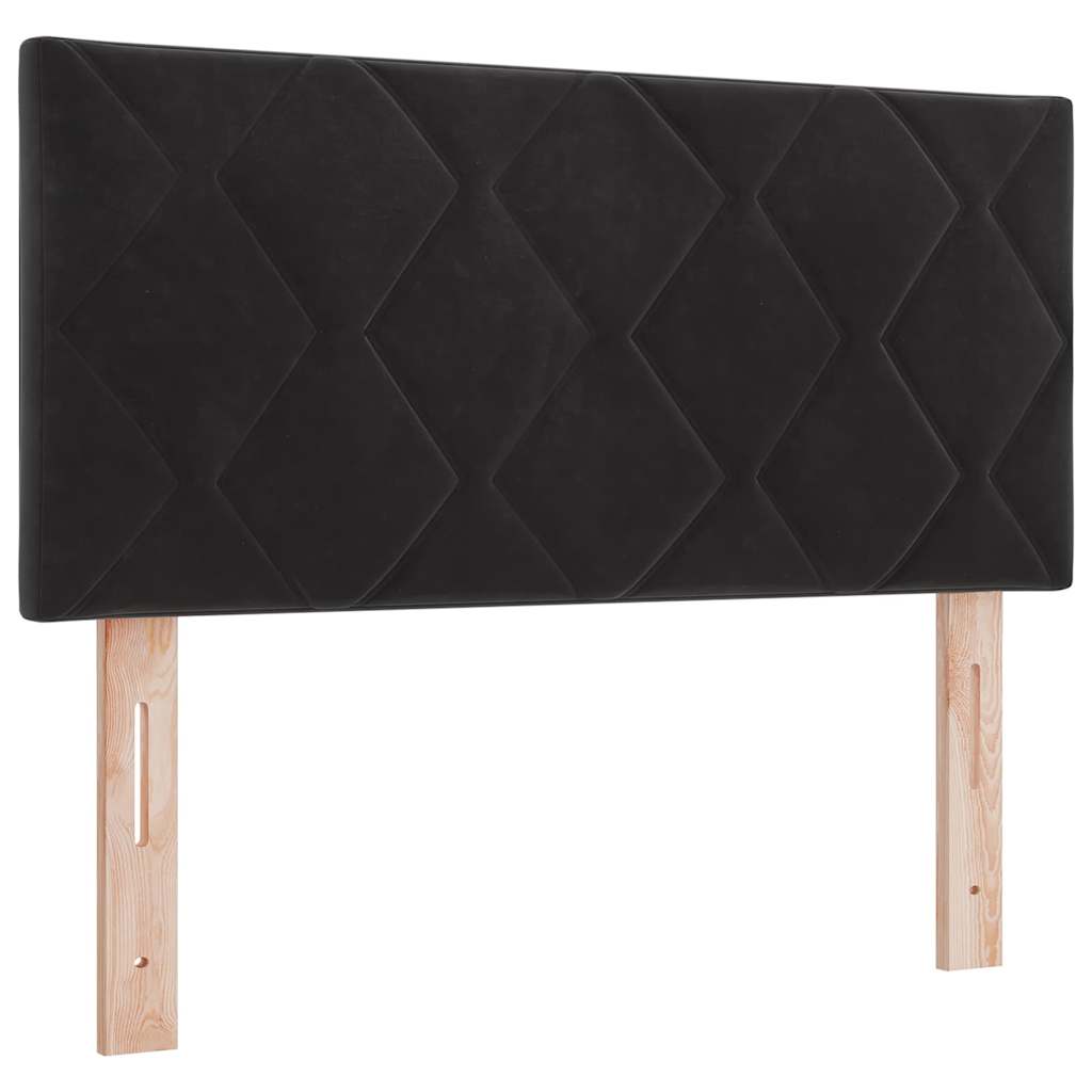 Led-sengegavl Med Led -strimmellys Geometric Sort 90 Cm Fløjl - Billede 2