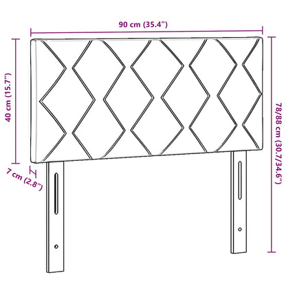 Led-sengegavl Med Led -strimmellys Geometric Sort 90 Cm Fløjl - Billede 9