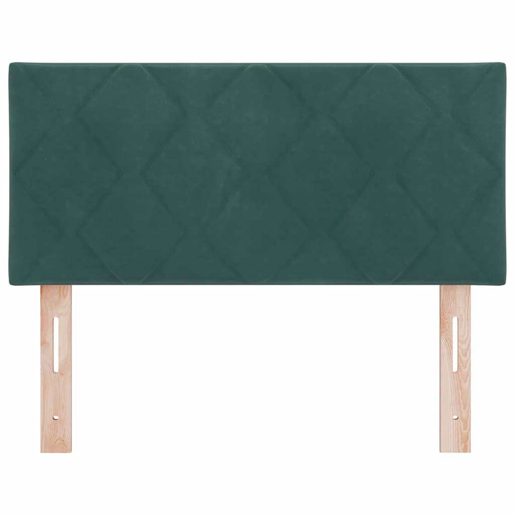 Led-sengegavl Med Led -strimmellys Mørkegrøn 90 Cm Fløjl - Billede 6