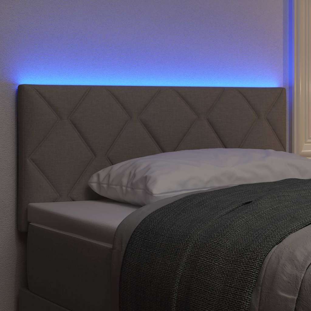 Hovedgærde Med Led -strimmellys Gråbrun 100 Cm Stof - Billede 4