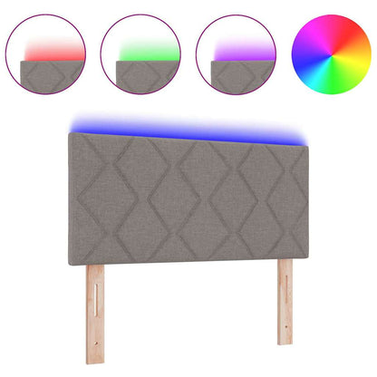 Hovedgærde Med Led -strimmellys Gråbrun 100 Cm Stof - Billede 3